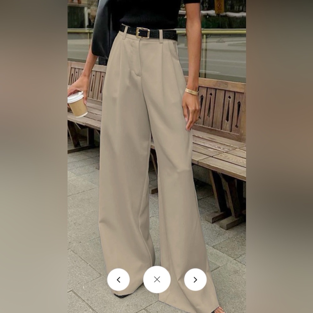 Commence Elegant Beige Wide-Leg Pants palazzo M size